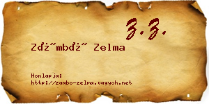 Zámbó Zelma névjegykártya
